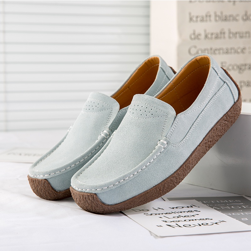 COD 100% KULIT ASLI Sepatu Wanita Casual Slip On Cantik Kuliah Murah Selop Flat Shoes Kekinian Cewek Slop 101