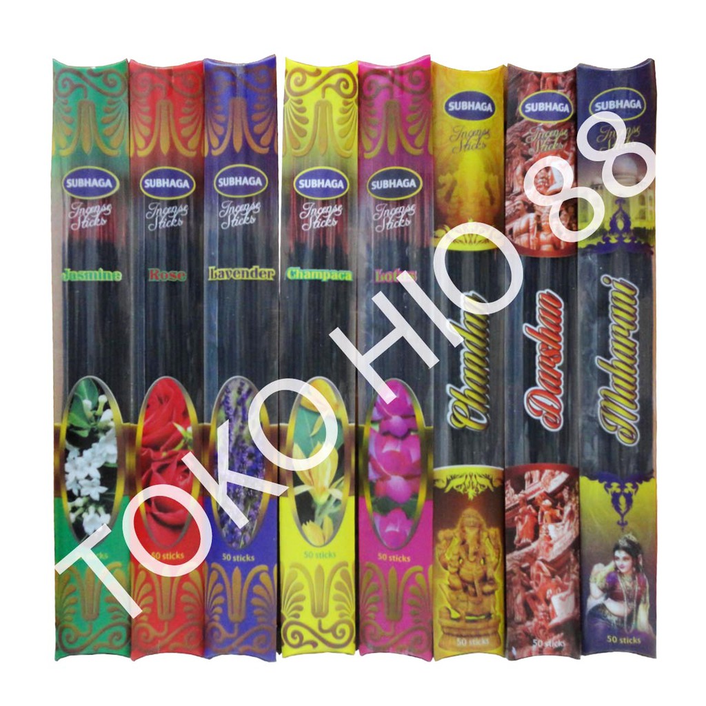 Hio / Dupa Wangi Aromaterapi Warna Merah / Hitam Merk Subhaga Long Incense Sticks isi 50 Stick