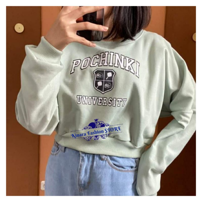 POCHINKI CROOPE | Sweater Crewneck Oblong Oversize | Outerwear Wanita Termurah Fashion Terkini Korean Style