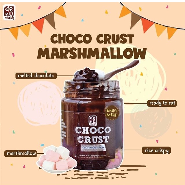 

Chococrust marshmallow , coklat lumer dengan campuran rice krispi + toping marshmallow