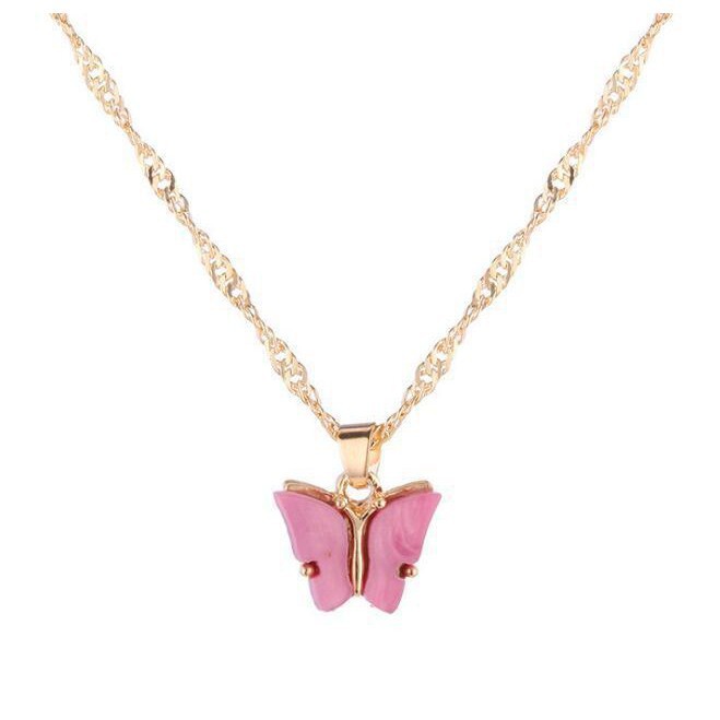 KALUNG BUTTERFLY NECKLACE RANTAI AKRILIK KUPU-KUPU