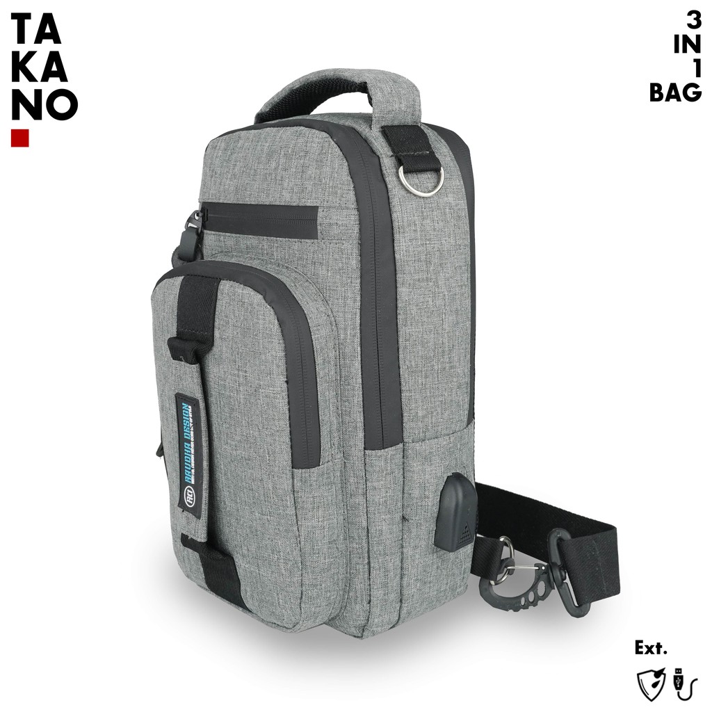 NEW ARRIVAL!! Tas Multifungsi Kanvas Takano USB Port &amp; Waterproof Design