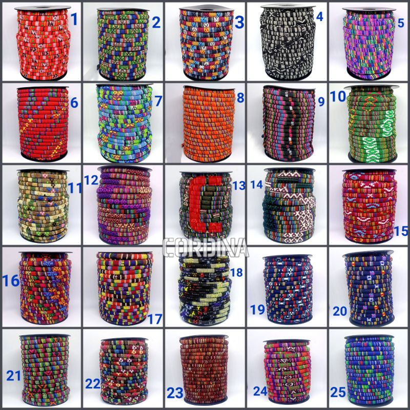 Tali Tenun - Tali Songket - Tali Etnik - Tali Corak Bahan Gelang Aksesoris Unik Harga Satu Meter