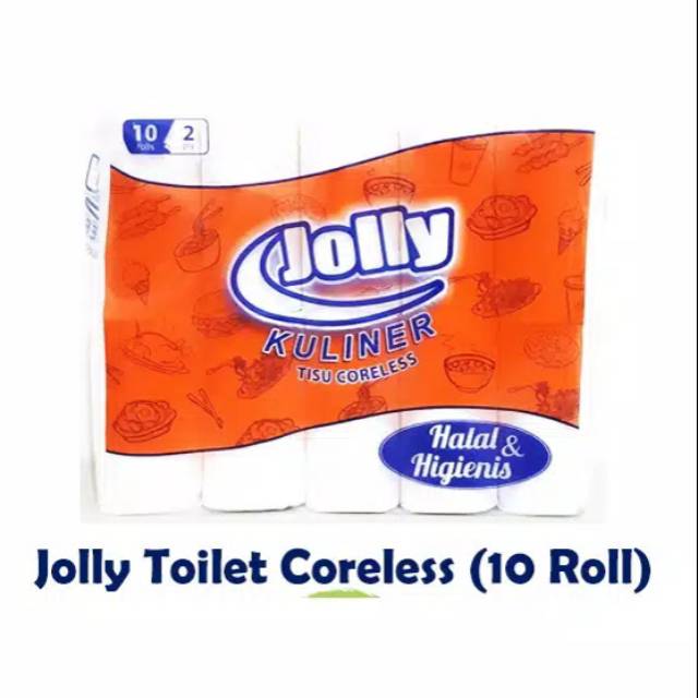 Tisu Jolly Coreless Isi 10 rolls 2 ply