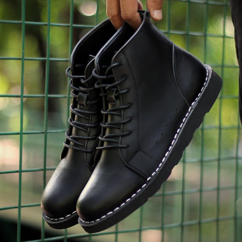 Nevada Black | Sepatu Kulit Boot Vintage Klasik Pria Cowok Original New Ori Footwear | FORIND Kenzio