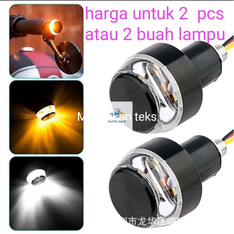 Lampu LED Jalu Stang Motor DRL LED 2 Model Fungsi Sein Sen Motor