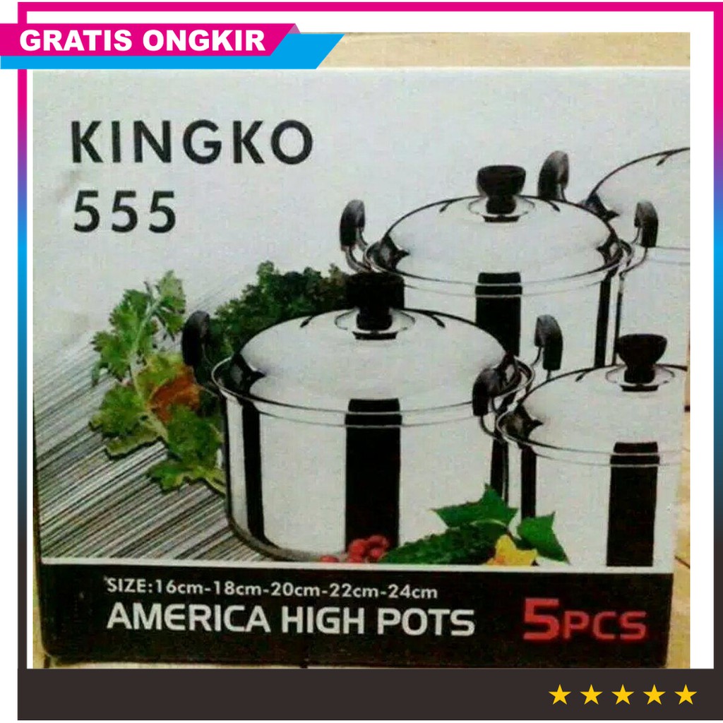 Promo Panci Set Stainless Steel Kingko 4 Perabot Dapur Murah Limited