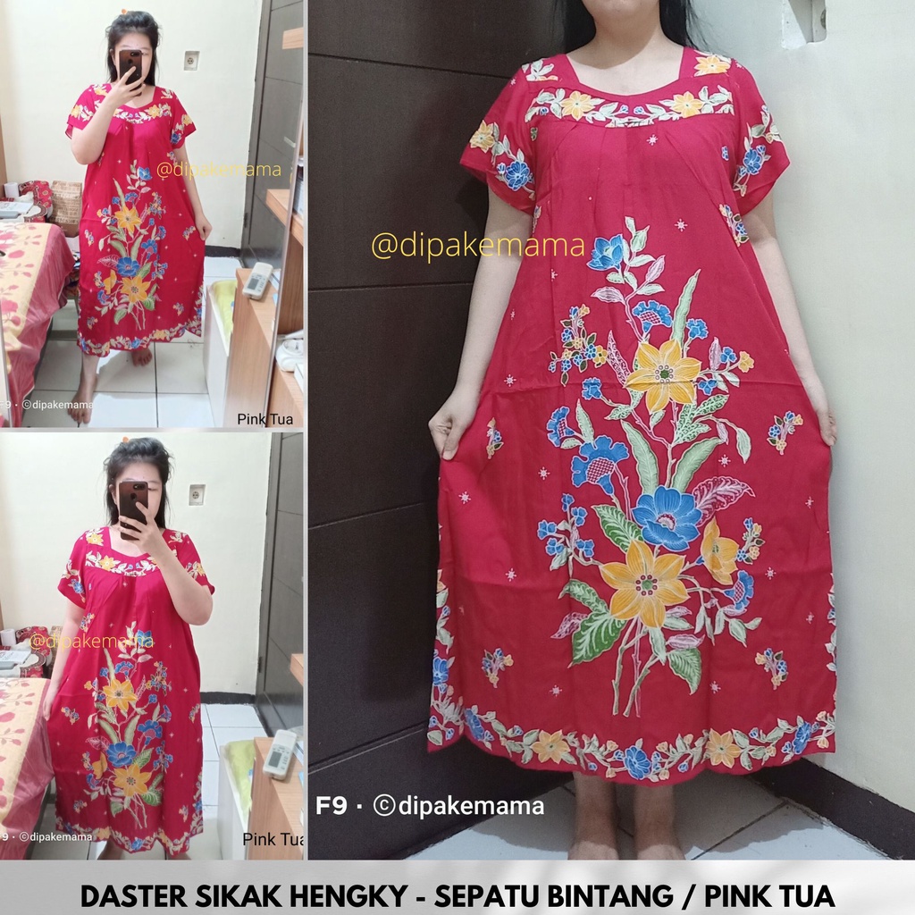Daster Hengky Sikak ANYELIR TERBARU SEPATU BINTANG roda Baju Tidur Daster Batik Murah Harga Pabrik DASTER WANITA TERLARIS-SPT BINTANG-PINK TUA