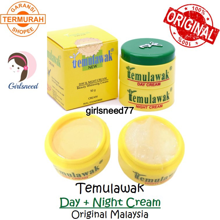 CREAM TEMULAWAK Paket Krim Siang Malam plus Sabun Original