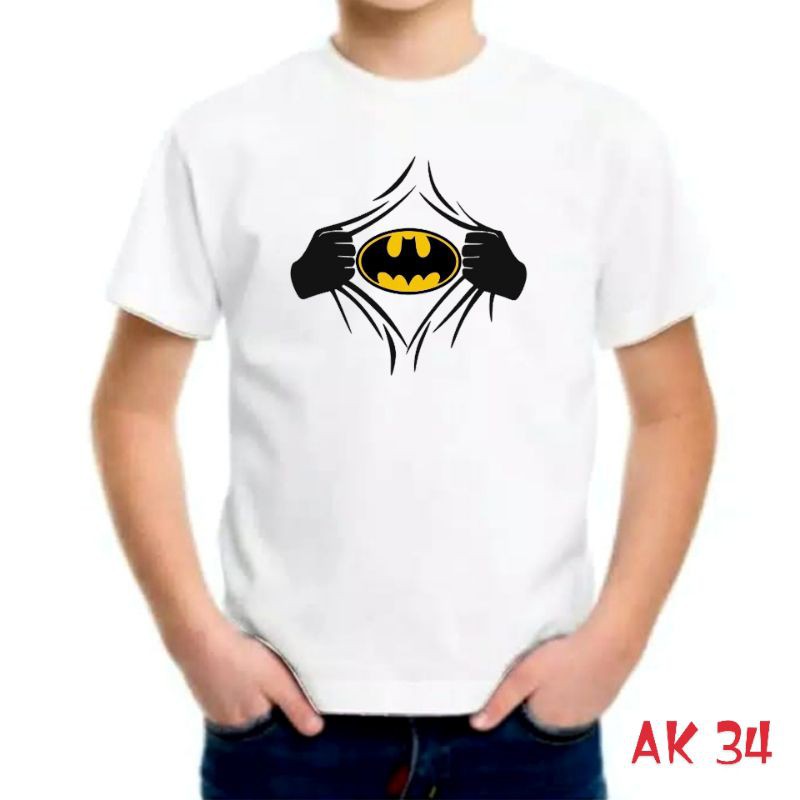 kaos anak pakaian pria batman putih