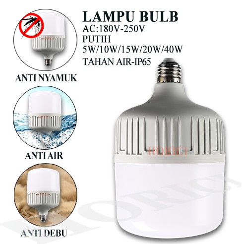 MURAH GROSIR LAMPU LED BOLA 85V-265V ADAPTOR 5W 10W 15W 20W 40W E27 Lampu LED Bohlam