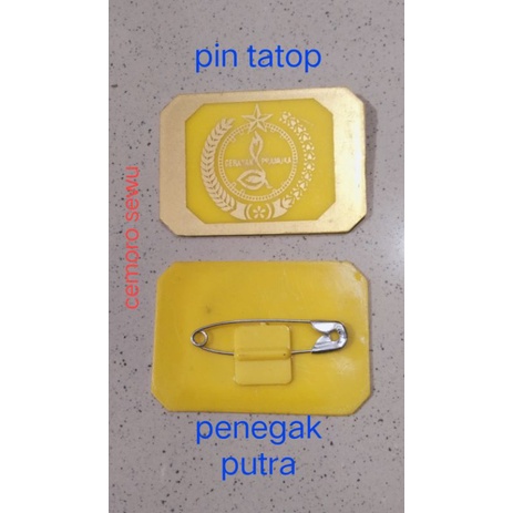 pin tatop penegak putra pria bros topi pramuka seragam sekolah