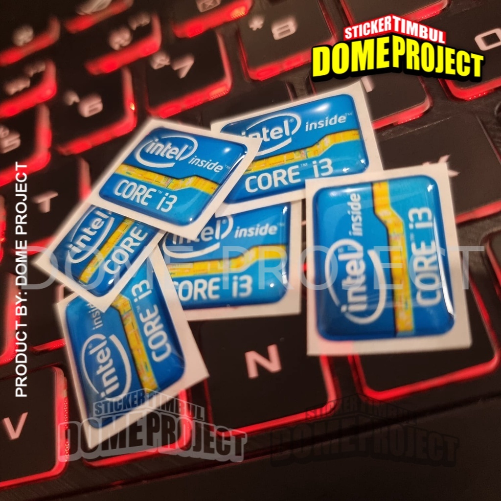STIKER INTEL i3 GEN 2 EMBLEM STIKER RESIN LENTUR WATERPROOF SATUAN