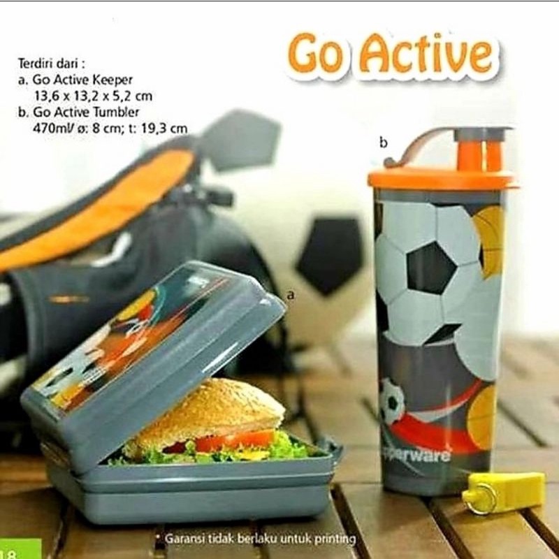 tupperware go active lunch set -kotak bekal anak - kotak makan ori