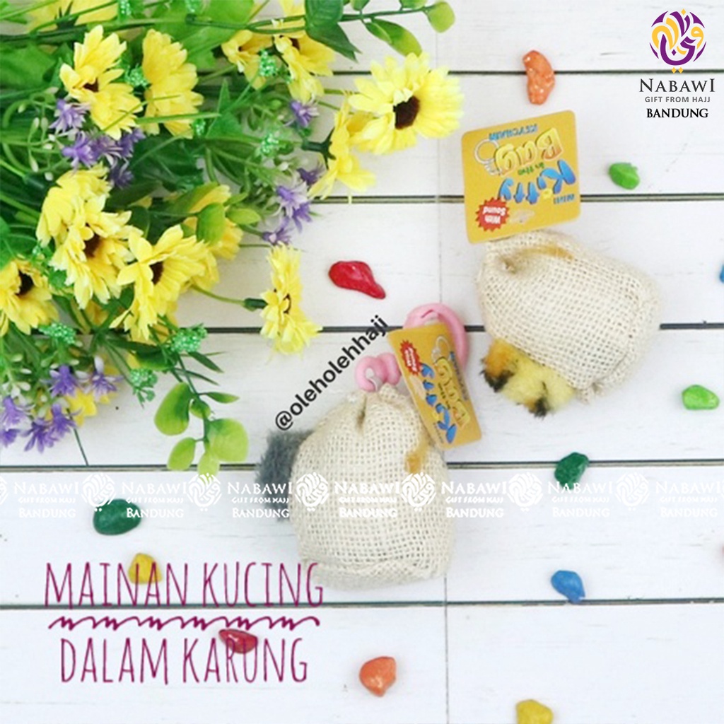 Mainan Kucing Dalam Karung/Gantungan Kunci/Grosir Oleh Oleh Haji Umroh - Nabawi Bandung