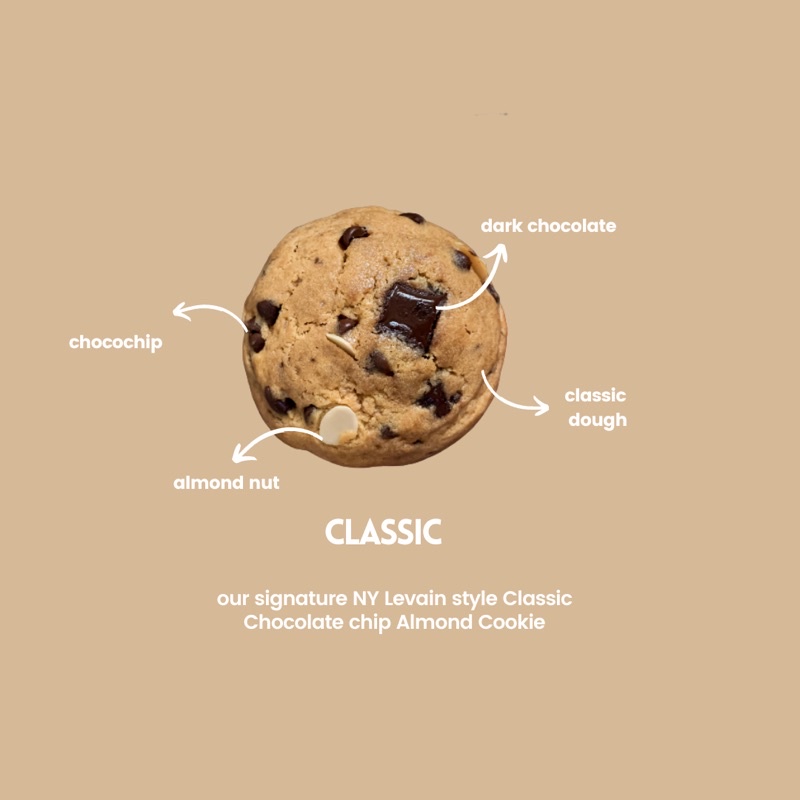 

Classic Chocolate Chip Almond Cookie/ NYC Soft Cookie/ NY Levain Style Cookie