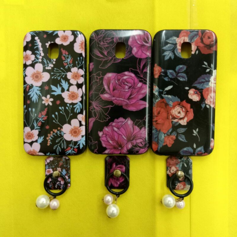 SoftCase Motif Bunga Manik+Ring SAMSUNG J5 PRIME, J7 PRIME, J6, J7 PRO/J7 PLUS
