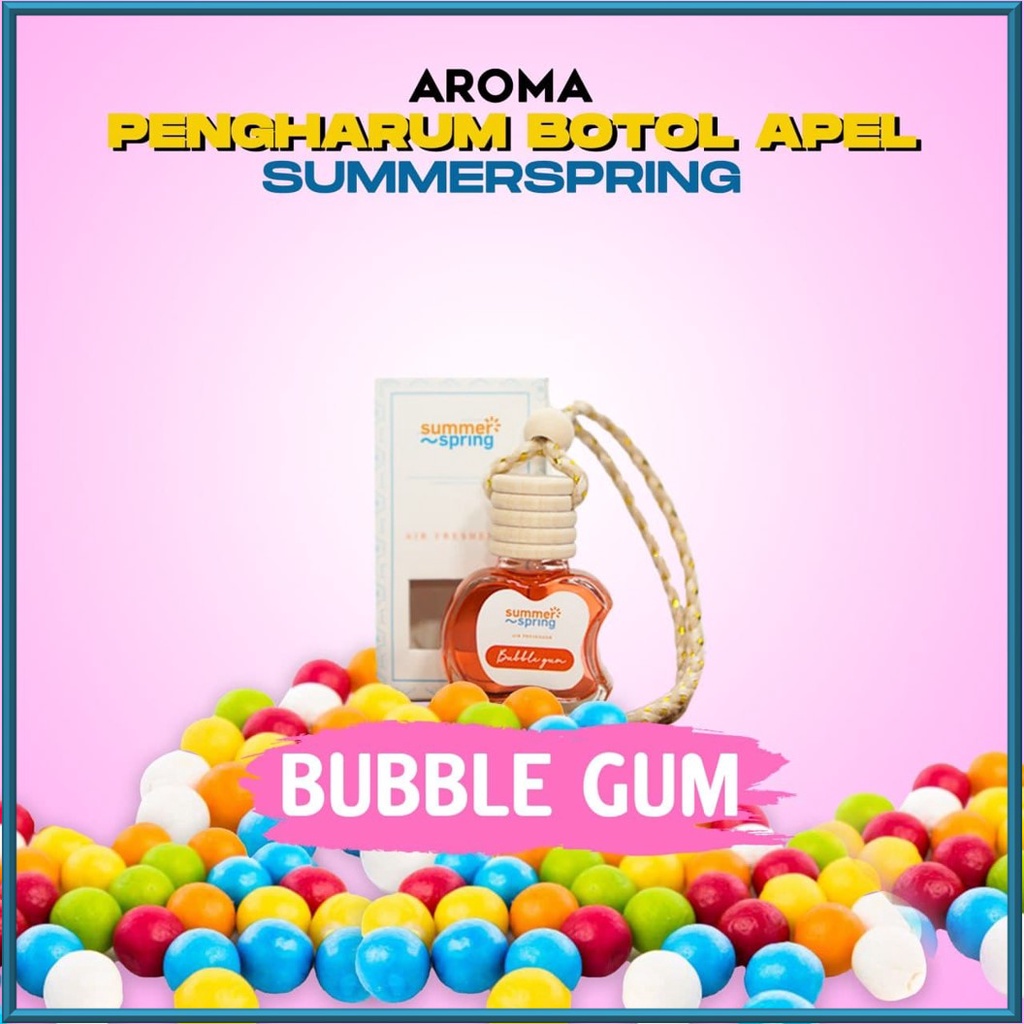 Parfum AC Mobil Aroma Bubble Gum Botol Apel Summer Spring Pengharum Mobil Kamar Aromaterapi Segar