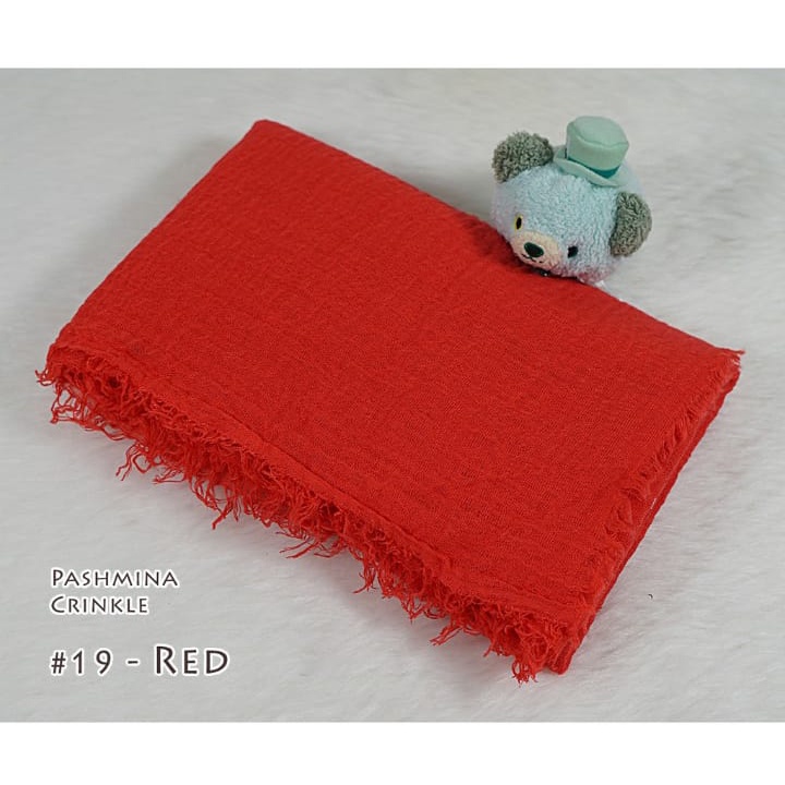 pashmina kusut polos / hijab pashmina crinkle premium-red