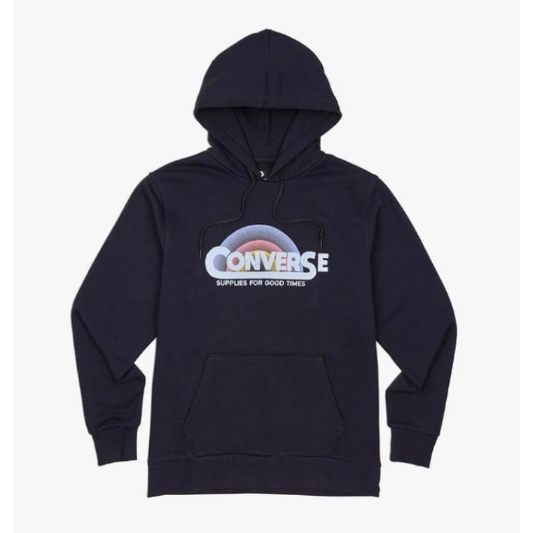 converse hoodie script black