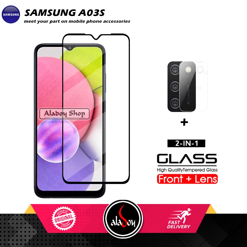 PAKET 2IN1 Tempered Glass Layar Samsung A03S  Free Tempered Glass Camera