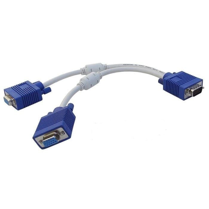Kabel VGA Cabang 1 MALE KE 2 FEMALE - Kabel VGA Splitter