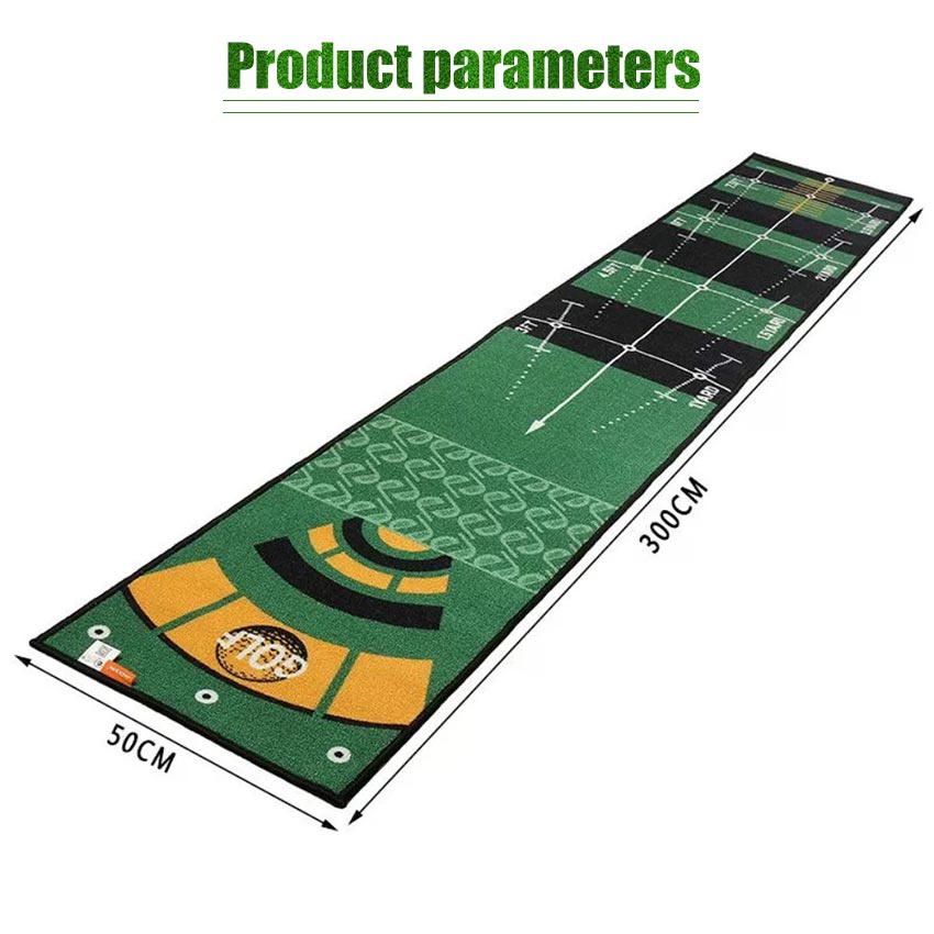 300*50cm Golf Practice Putting Mat Karpet Latihan Putting Anti-Slip Golf Putting Trainer Golf