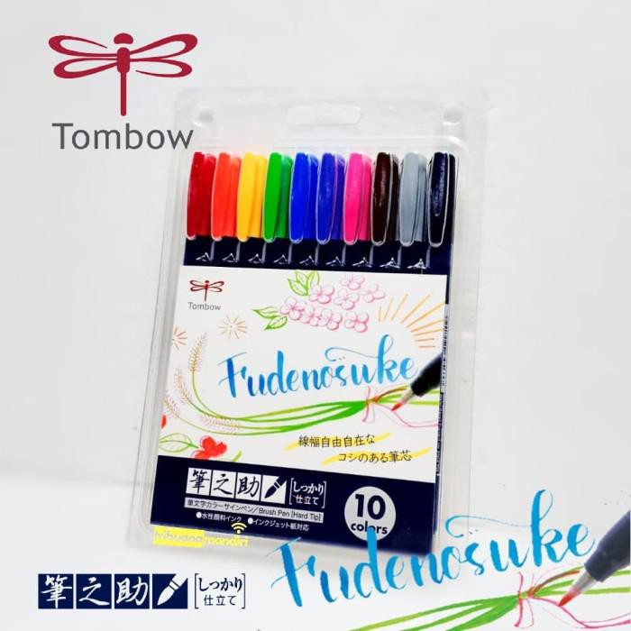 

Kaligrafi / Tombow Fudenosuke Color Brush Pen Set 10 Hard Tip Murah Meriah Ready