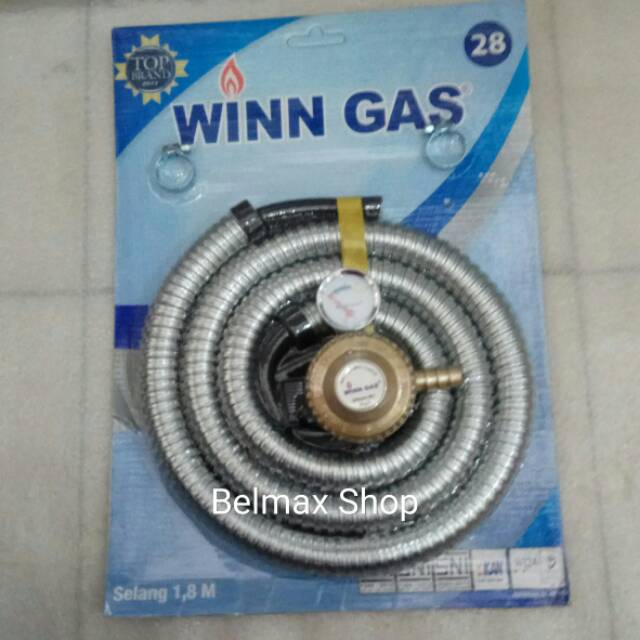 Selang Paket Regulator Winn Gas Komplit/Regulator Selang Gas Wingas/Selang Gas + Kepala Gas Winn Gas