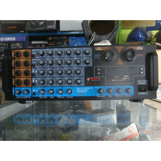 POWER MIXER AMPLIFIER KARAOKE USB.MP3 ZX-12 PLUS BBE BASS SUPER