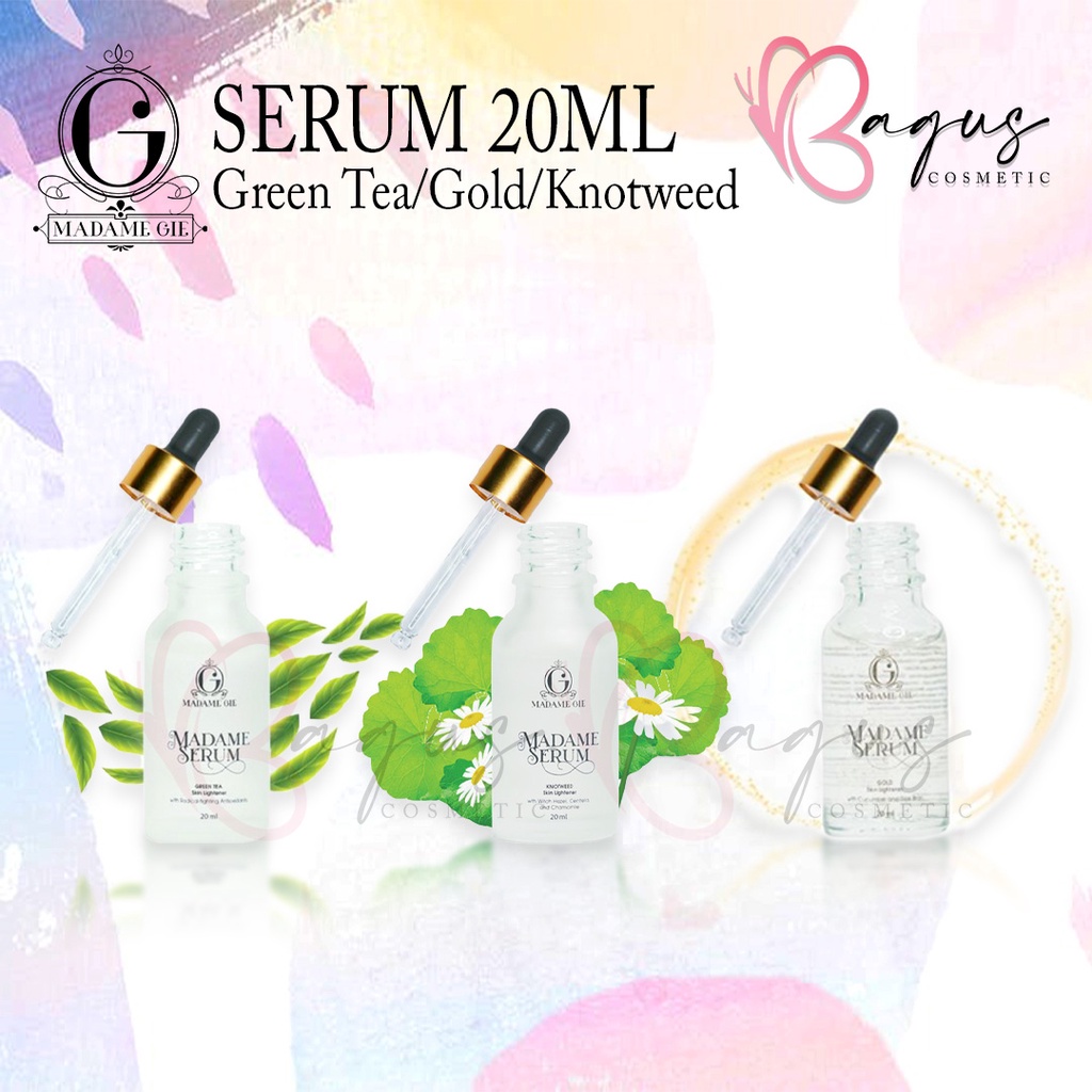 ⭐BAGUS⭐ MADAME GIE SERUM 20ml | Serum Wajah Skin Lightener Gold / Knotweed / Green Tea