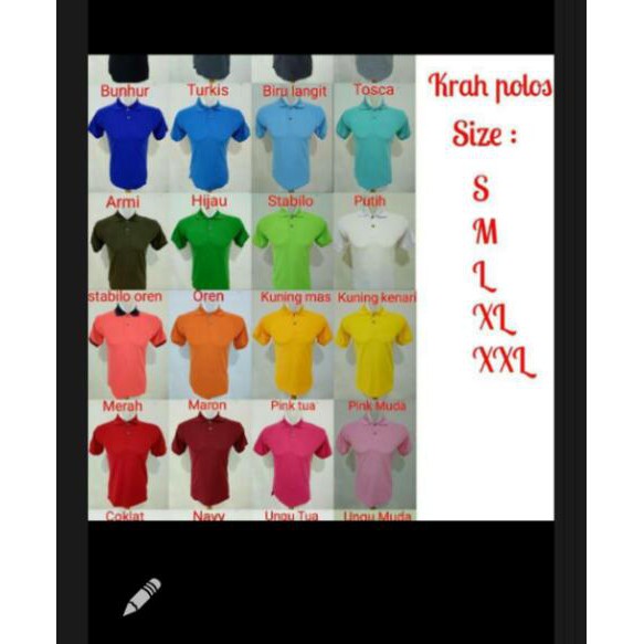 BAJU KAOS KERAH POLOS / BAJU POLO BAHAN KATUN LACOSTE POLOS MURAH