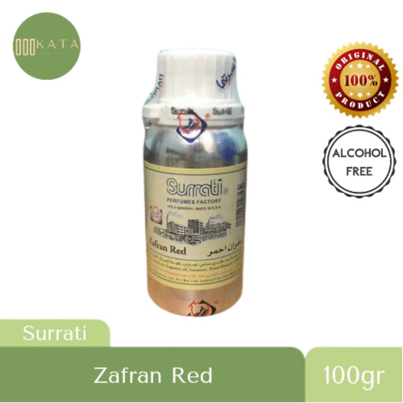 Surrati Zafran Red / Zafaron Merah 100gr | Parfum bibit arab non alkohol original segel