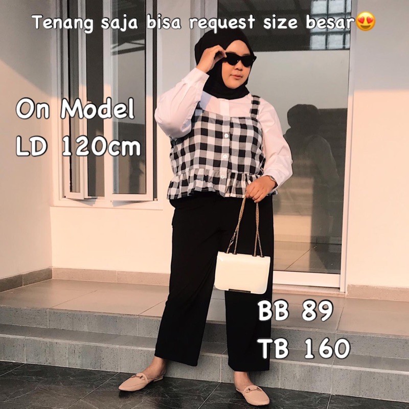 TANKTOP HALAL TARTAN / TANKTOP RUFFLE / TANKTOP CROP / TANKTOP KOTAK / TANKTOP KOREA-5