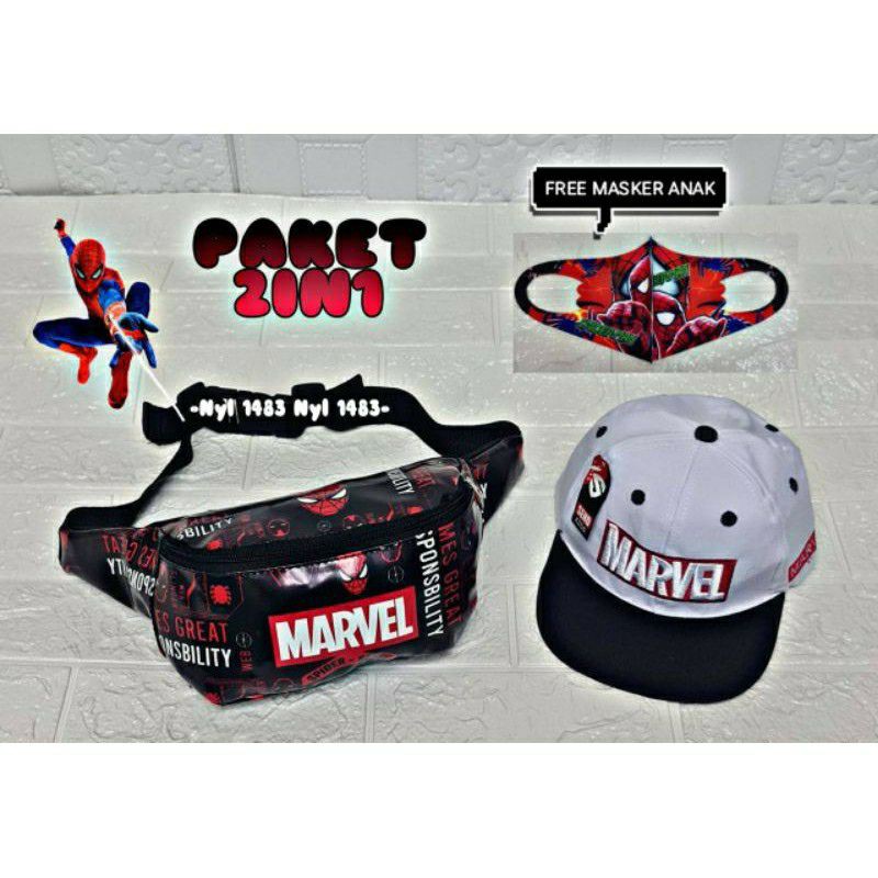 TAS BAHU ANAK/WAISTBAG AVANGER MARVEL 2-10TAHUN