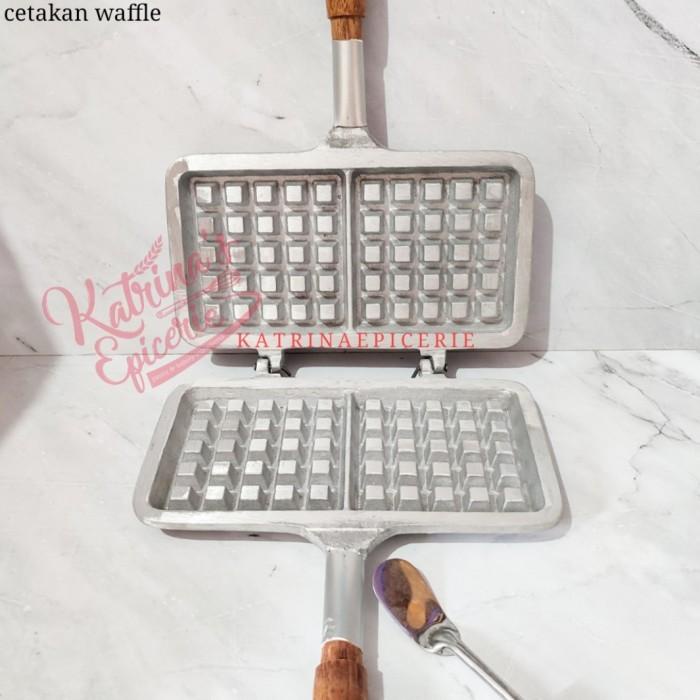 Hacer | Cetakan Waffle Double Manual Kompor Besi Cor Anti Lengket Free Sutil