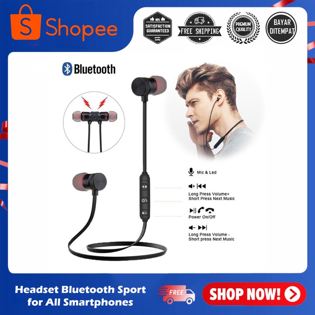 Headset Sport Super Bass Bluetooth / Blutooth / Bluetoth / Universal wireless Bluetooth headset Musi
