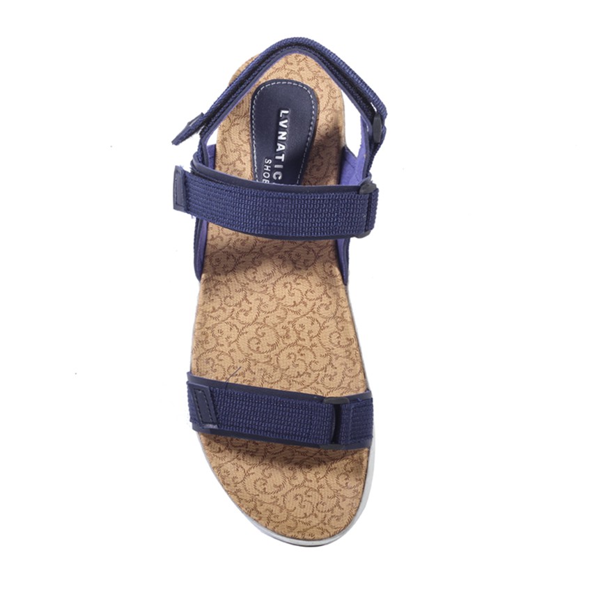 GWEN NAVY |FORIND x Lvnatica| Sendal Gunung Ori Tali Kulit Simpel Kayu Wanita/Women Sandal Footwear