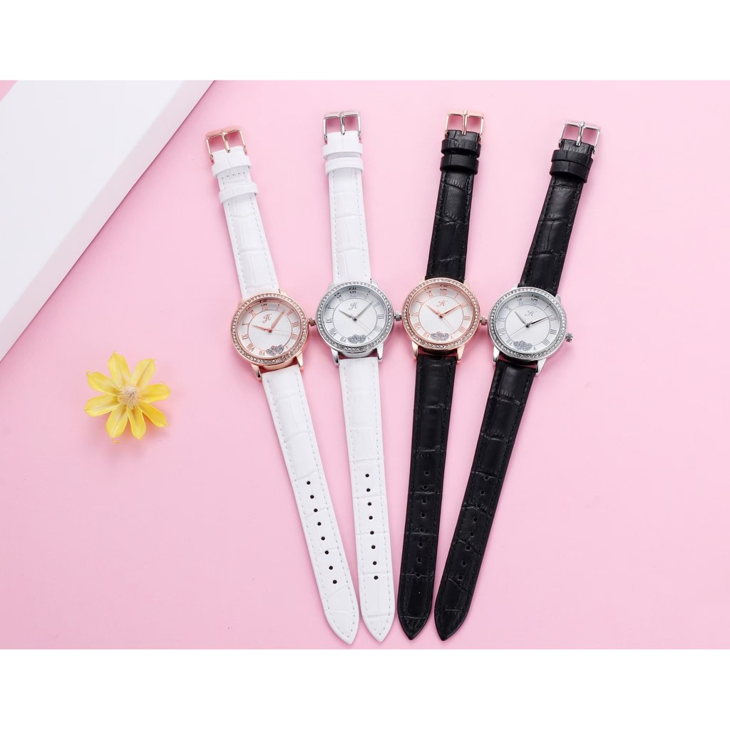 JH WATCH 8027 JAM TANGAN WANITA CEWEK JIMS HONEY LEATHER KULIT FASHION ORI IMPORT