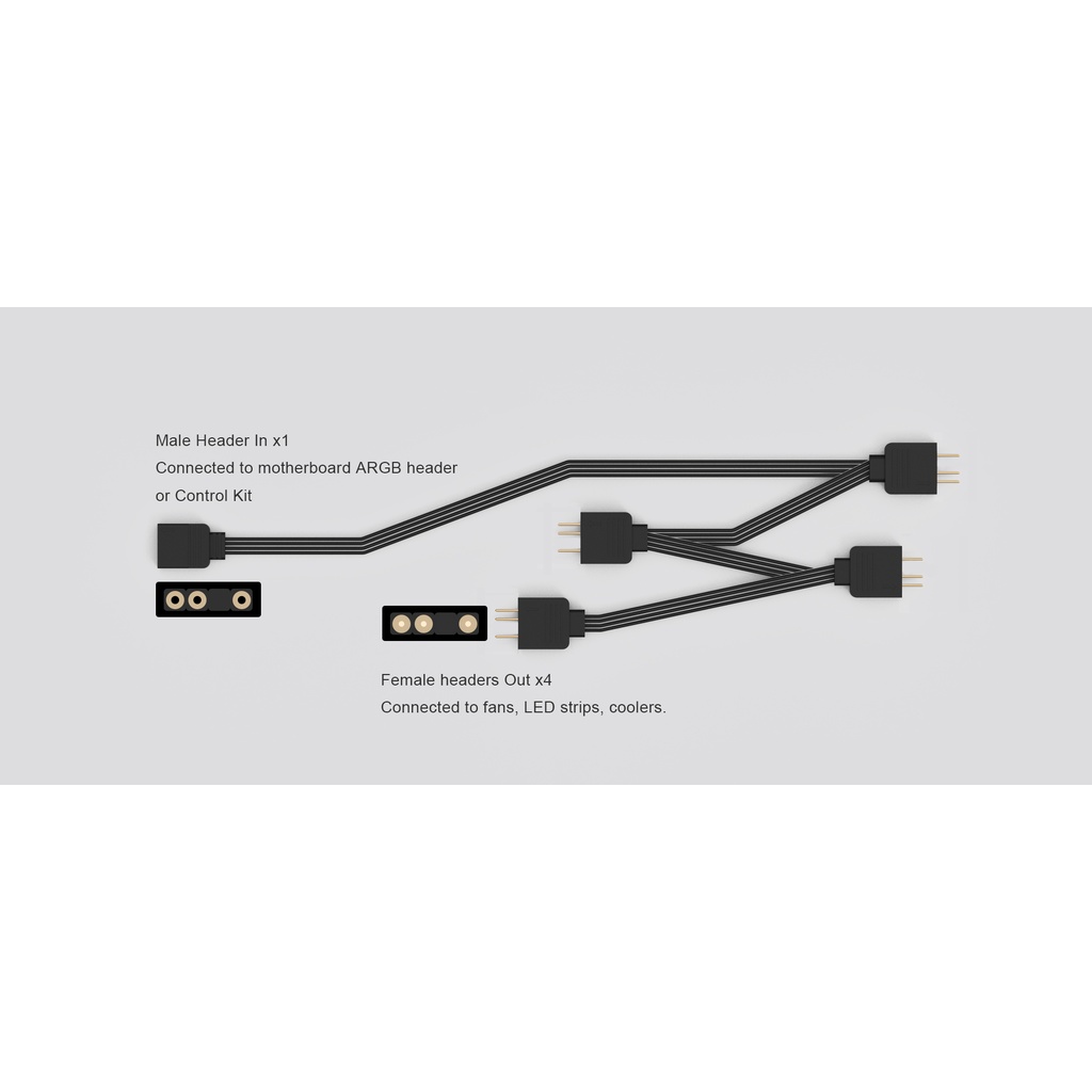 ID-COOLING FS-04 5V 3Pin ARGB 1 in 4 Out Splitter Cable