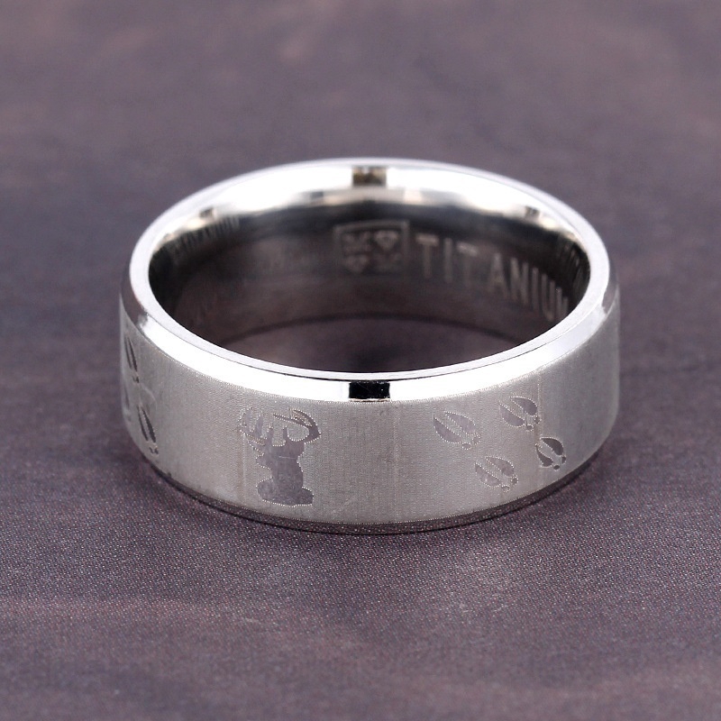 Cincin Pria Bahan Stainless Steel 316L Motif Tanduk Rusa Untuk Pesta Natal