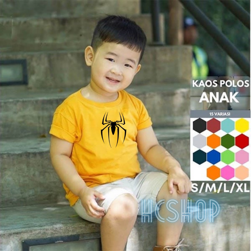 Kaos Anak Ideal Spiderman Usia 2-16th Unisex Cowok Cewek Kaos Oblong Anak Pakaian Anak Laki Laki Perempuan