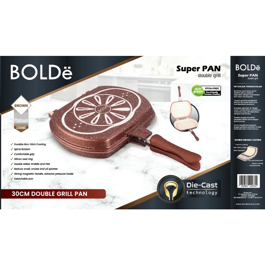 BOLDe Super Pan Double Grill 30CM Gold