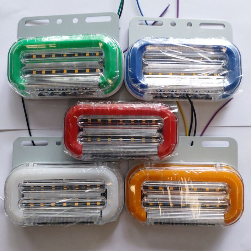 L254 | 2in1 Lampu Bak Truk Truck Bus LED Running Senja Sein Sen Kolong Sudut Oval Universal 24V