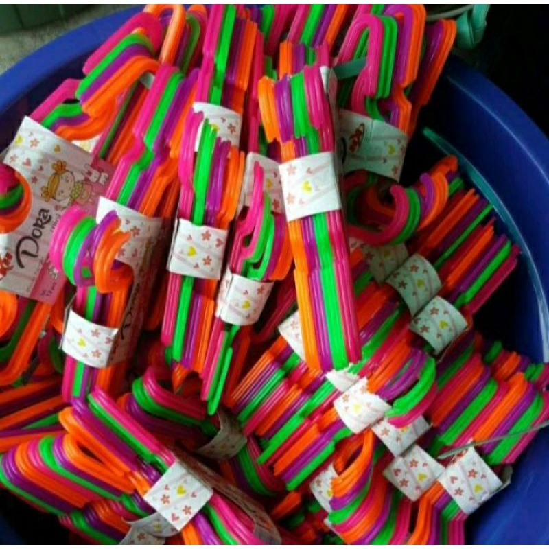 Hanger baju bayi plastik  isi 12 pcs/gantungan baju anak