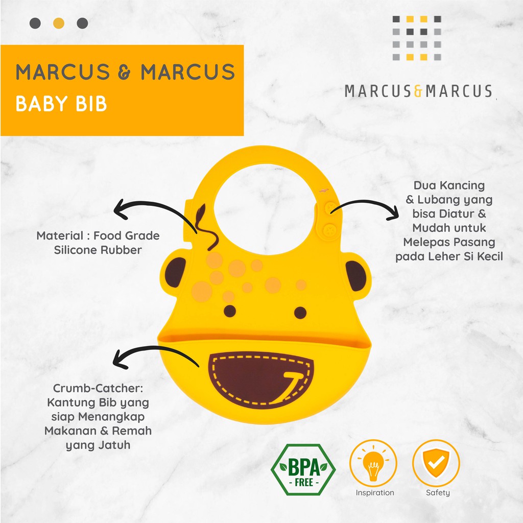 Castle - Marcus &amp; Marcus baby Bib - Celemek Silikon Bayi MNM