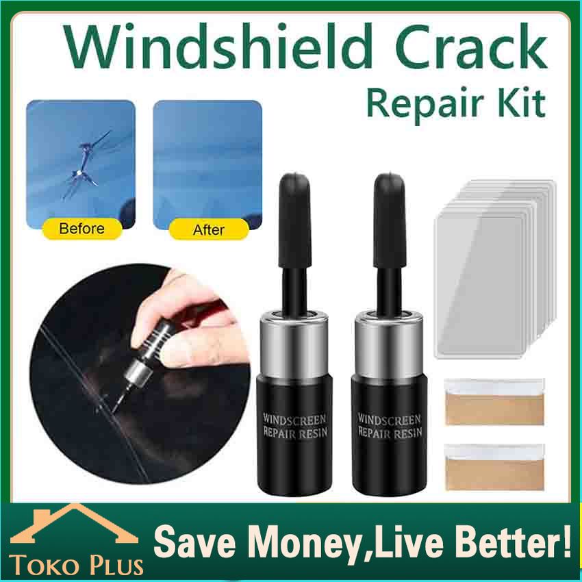 2Botols Lem Penghilang Retak Kaca Mobil, Layar HP, Kacamata, Jendela Windscreen Repair Resin Alat Re