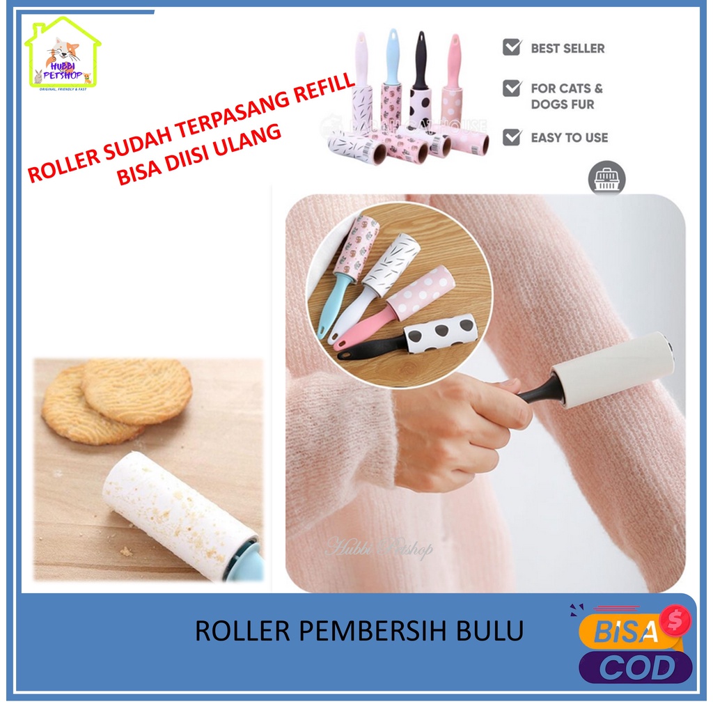 Lint roller MINI - Roller pembersih bulu baju - roller bulu anjing kucing alat pembersih debu roller debu