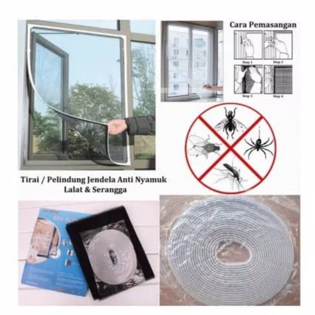 Tirai anti nyamuk / Tirai jendela anti nyamuk /serangga /lalat mosquito serangga kasa nyamuk jendela