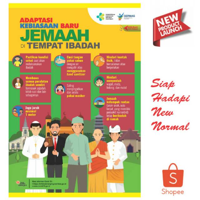 Poster Adaptasi Kebiasaan Baru Jemaah Ditempat Ibadah